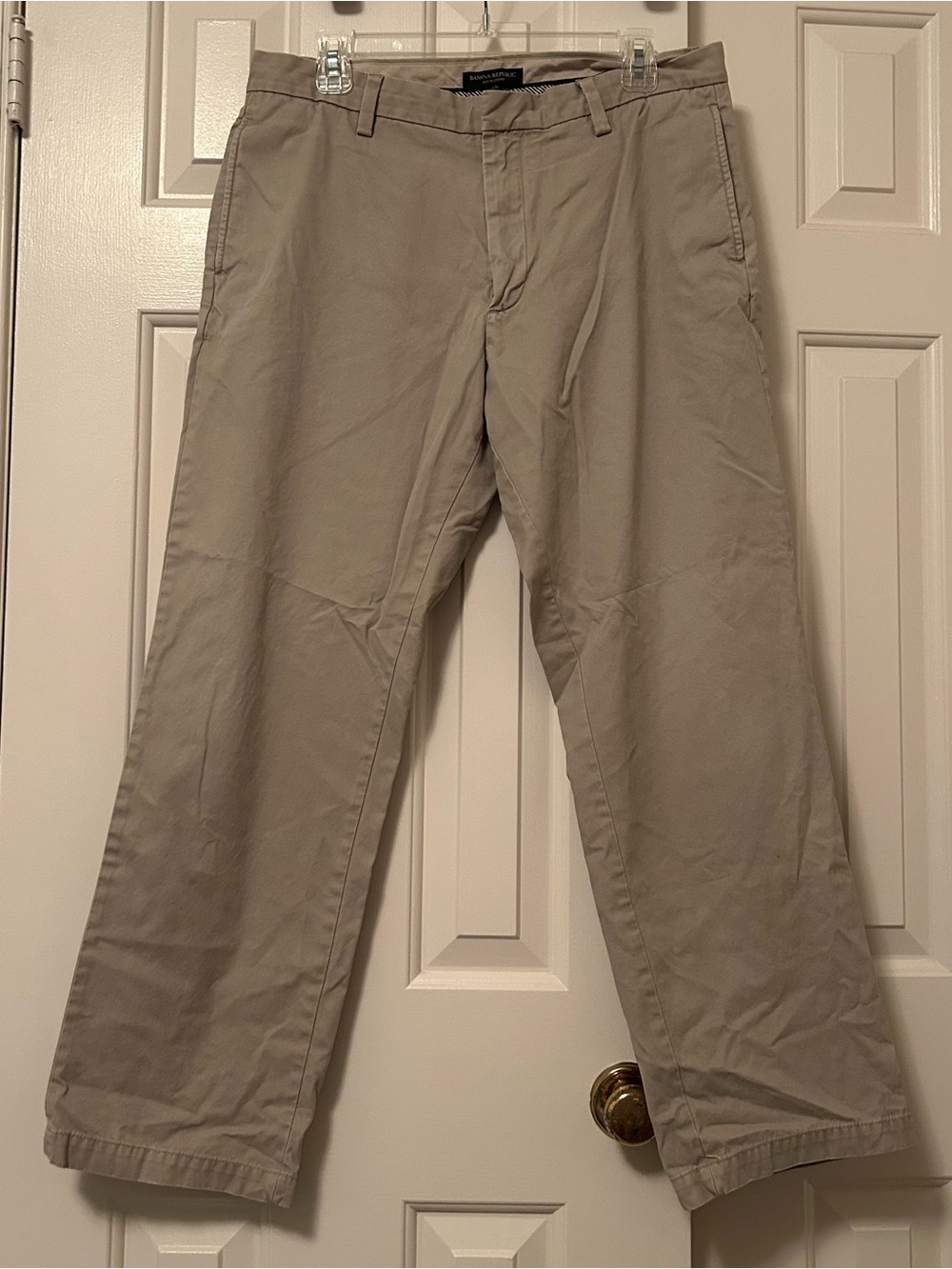 Banana Republic Men’s Beige Straight Regular Chino Pants Cotton Twill 33/30